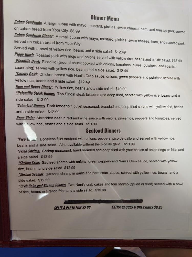 Nani's Restaurant Crabnada